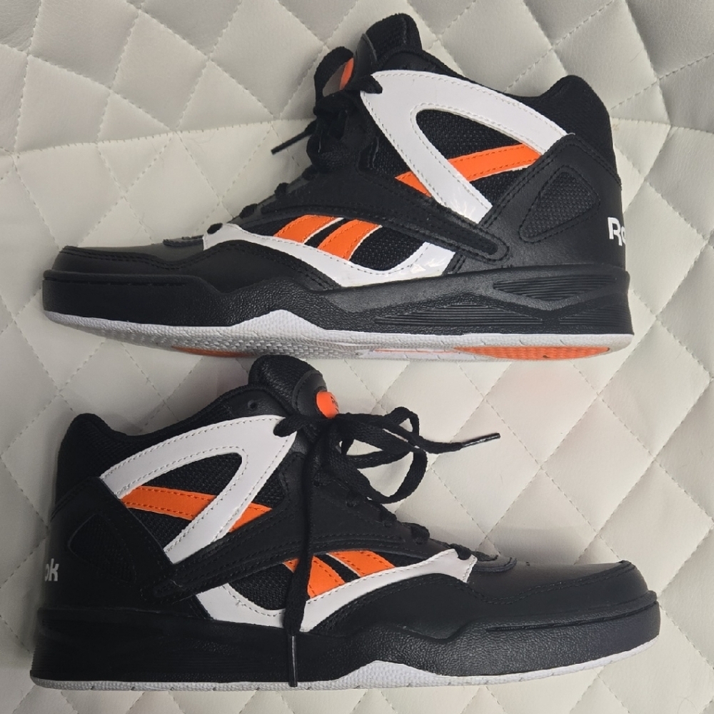 Reebok Black, White, and Orange Basketball Sneakers